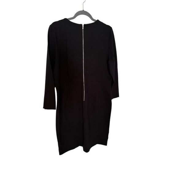 NWT J. Crew Womens Black Zip Ponte 3/4 Sleeve Stretch Knit Sheath Dress Size 16 - Picture 13 of 13